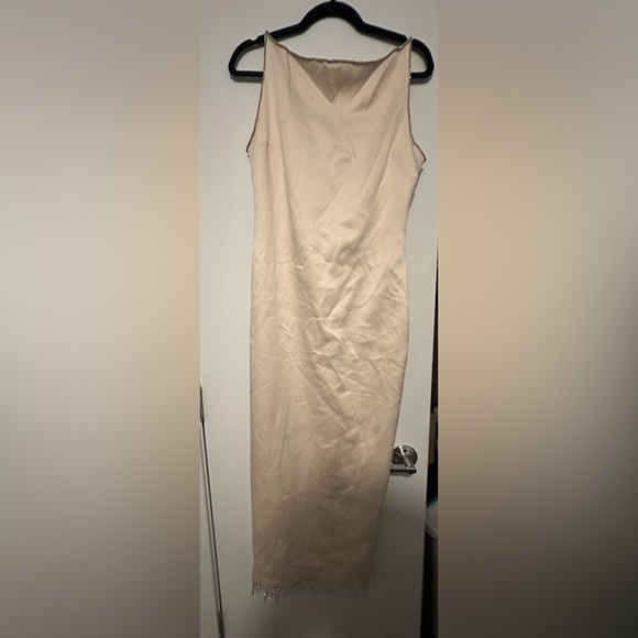 House of CB Margiela Rhinestone Embellished Ivory Midi Dress Gown Size M NWT - Picture 1 of 6